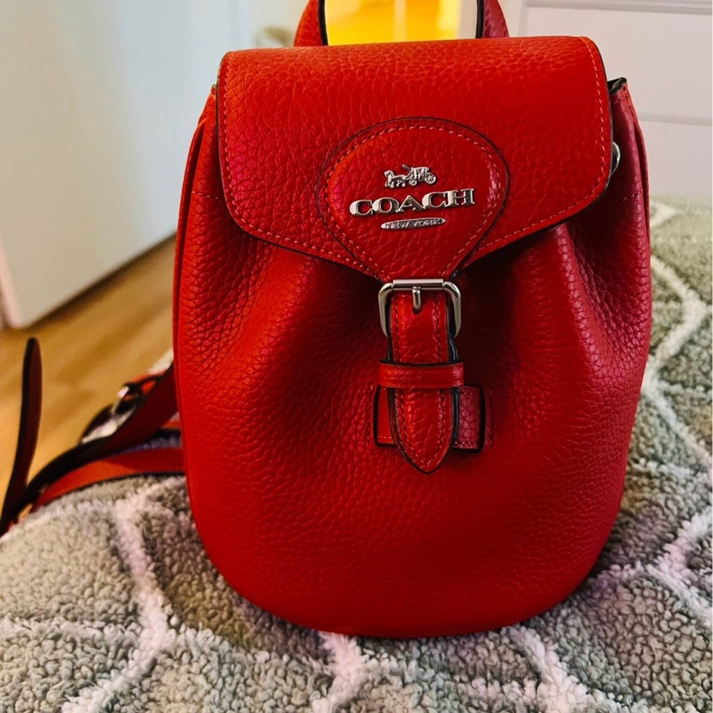 Coach Red Backpack With Structured Design - image 1
